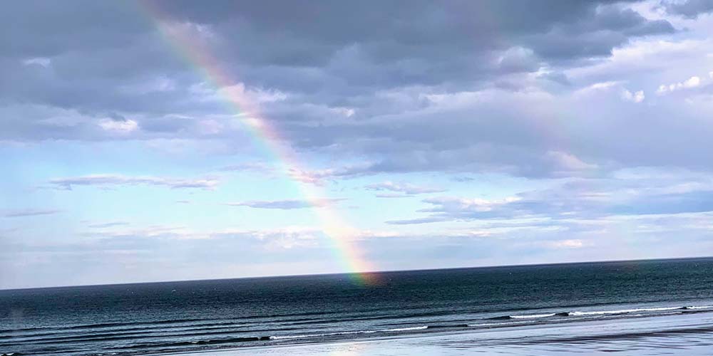 Long Sands Beach with Double Rainbow
